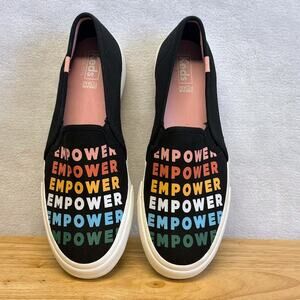 KED'S Double Decker "Empower" Black Slip-On Sneakers Women's Size 9
